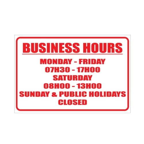 Tin sign vintage Business Hours Sign Retail Stores & Malls Plaque Poster for Bar Pub Beer Home Garage Man Cave Wall Decor 12x8 Inch