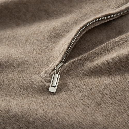 Cashmere Half Zip Neck Men Sweater Knit Soft Warm Long Sleeve Pullover4