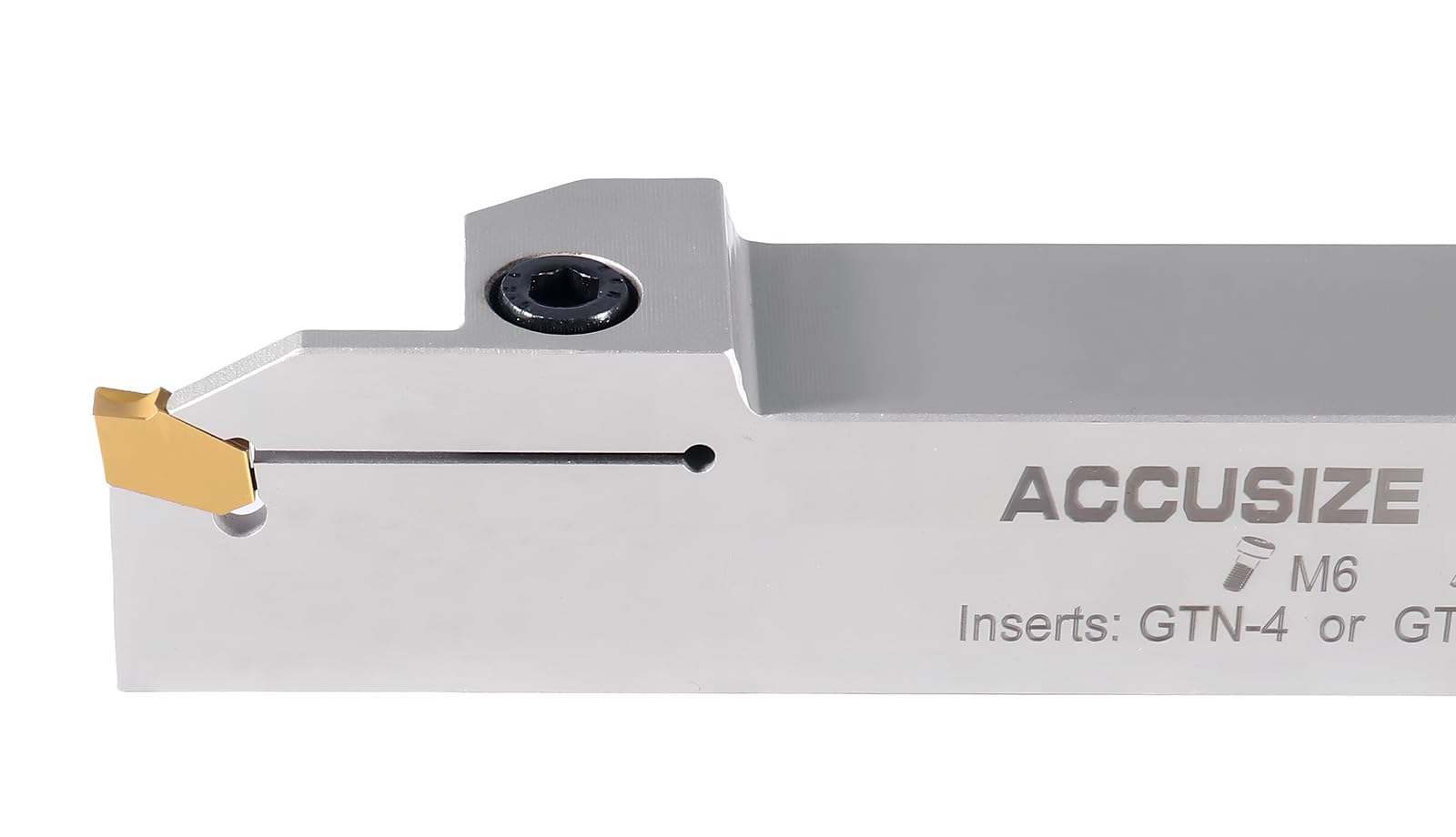 Accusize Industrial Tools 1'' Shank Heavy Duty Indexable Grooving/Cut-Off Holder, Nickel Plated, with a Gtn-4 Tin Coated Carbide Insert, 2415-5036 — Amazon image 6