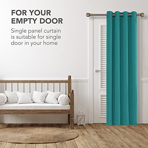 Deconovo Solid Curtain Blackout Curtain Material Curtain Eyelet Blackout Thermal Insulated Ring Top Curtain for Bedroom 52"x 54" Turquoise 1 PANEL - Image 4