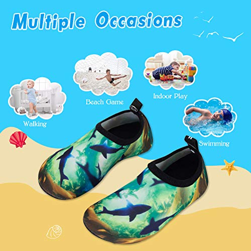 Image of WateLves Kids Water Shoes Toddler Girls Boys Barefoot Non-Slip Quick Dry Aqua Socks for Beach Swim Walking