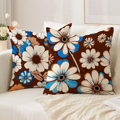 Housse coussin 75x75cm vintage en lin de qualité pour décorer votre salon