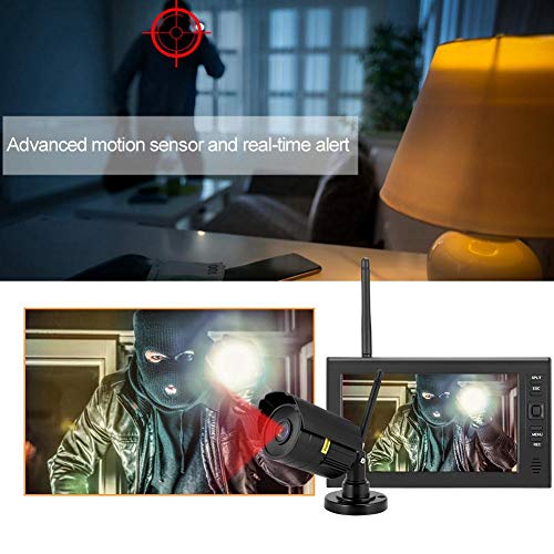 Système de vidéosurveillance sans fil avec moniteur LCD 4 pouces 7 pouces, caméras de surveillance infrarouge 1pc extérieures/intérieures, carte 8G TF, détection de mouvement, vision nocturne(220v) – Image 5