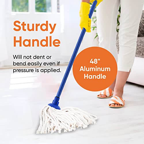 Superio String Mop Replacement, Cotton Mop Head, Refill For Cotton String Mop For Hardwood Floor Cleaning Self Wringing Mop For Home, Kitchen, Bath Heavy Duty Mop Commercial/Industrial, 14” Strings #TOP5