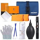 K&F CONCEPT Professional Lens Cleaning Kit for DSLR & Mirrorless Cameras with APS-C/Full-Frame Sensor Cleaning Swabs/Lens Cleaner/Gloves/Camera Blower/Lens Pen Brush/Microfiber Cloths/Carrying Case