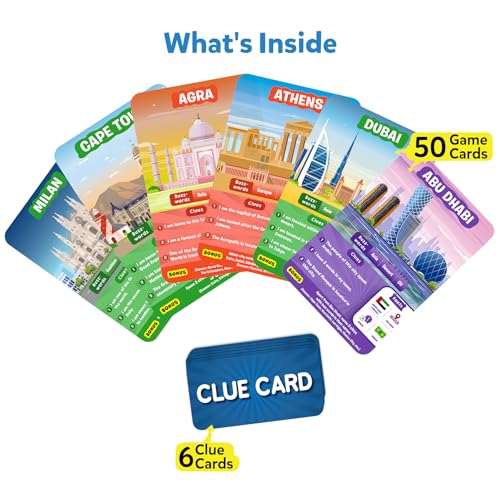 Skillmatics Card Game - Guess in 10 Cities Around the World, Gifts for 8 Year Olds and Up, Quick Game of Smart Questions, Fun Family Game