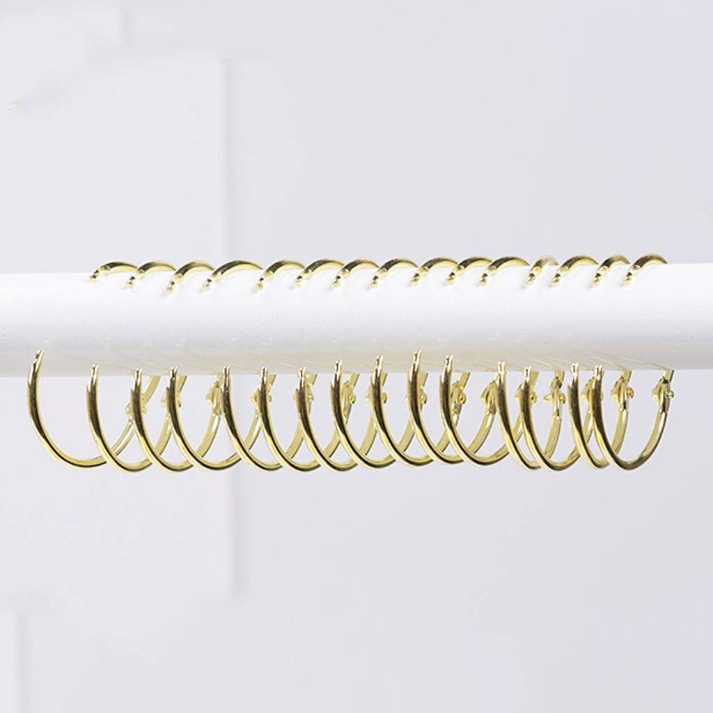 Anillos de Cortina Ganchos para Cortina de Ducha Anillos divididos, Anillos de Cortina de Ducha de Acero Inoxidable y Ganchos para Cortinas de Barras de Ducha de baño-Juego de 10 Anillo de encuadern