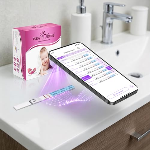 Image of Easy@Home Ovulation Test Strips Powered by Premom Ovulation Predictor APP, FSA Eligible, 40 Ovulation Test and 10 Pregnancy Test Strips, 40LH +10HCG | Package May Vary