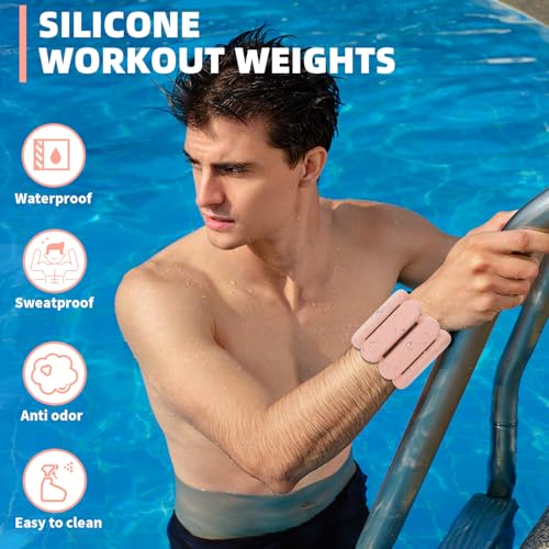 Image of Adjustable Ankle Weights for Women Men,Wrist Weights set for Walking Running,1 Pair (1Lbs Each) Silicone Workout Weights for gym fitness, Jogging,yoga,pilates,strength training,physical therapy
