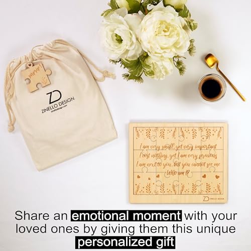 Image of Wooden Pregnancy Announcement Puzzle | Original Puzzle Gift Idea for Future Dad, Grandmother, Grandfather, Godmother, Godfather | Funny Birth Announcement (With Frame), 8.3 inch x 5.9 inch