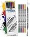 Produktbild ONLINE Brush-Pen Set Calli.Brush Classic I 5 Double-Tip Pinselstifte mit Kalligrafie-Spitze & Pinselspitze I Ungiftige Handlettering Stifte als Kalligraphie Set für Bullet Journals, Aquarell, Mandalas