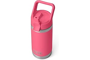 Rambler Jr. 12 oz Kids Pink Yeti Tumbler with Straw Cap