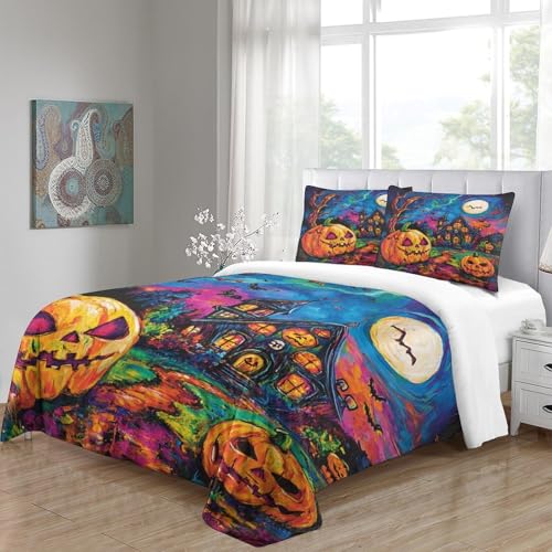 Housse de couette Tour Eiffel 3D zippée en microfibre douce pour lit 1 personne
