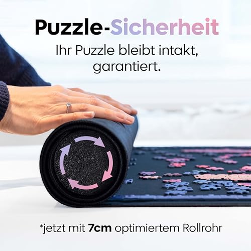 Puzzlup Puzzlematte bis 1500 Teile - 66 x 120 cm - Premium Puzzle Rolle für 500, 1000 und 1500 Teile - In Sekunden zusammenrollen - Puzzle Matte Rolle mit Öko-Verpackung
