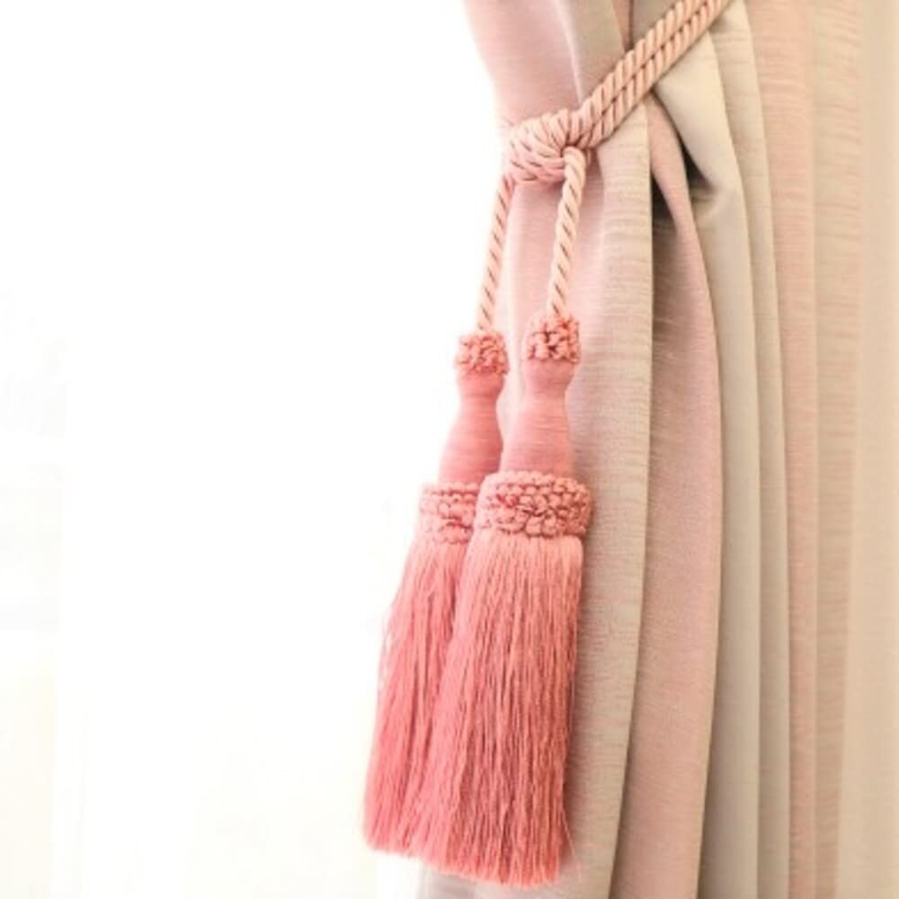 Amazon.co.jp: INTERIX カーテン留め おしゃれ 2つふさタッセル ピンク