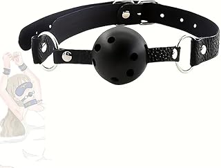 1 Bola de Silicona Ajustable de Cuero Negro, Accesorio de Juego de rol con máscara Ajustable