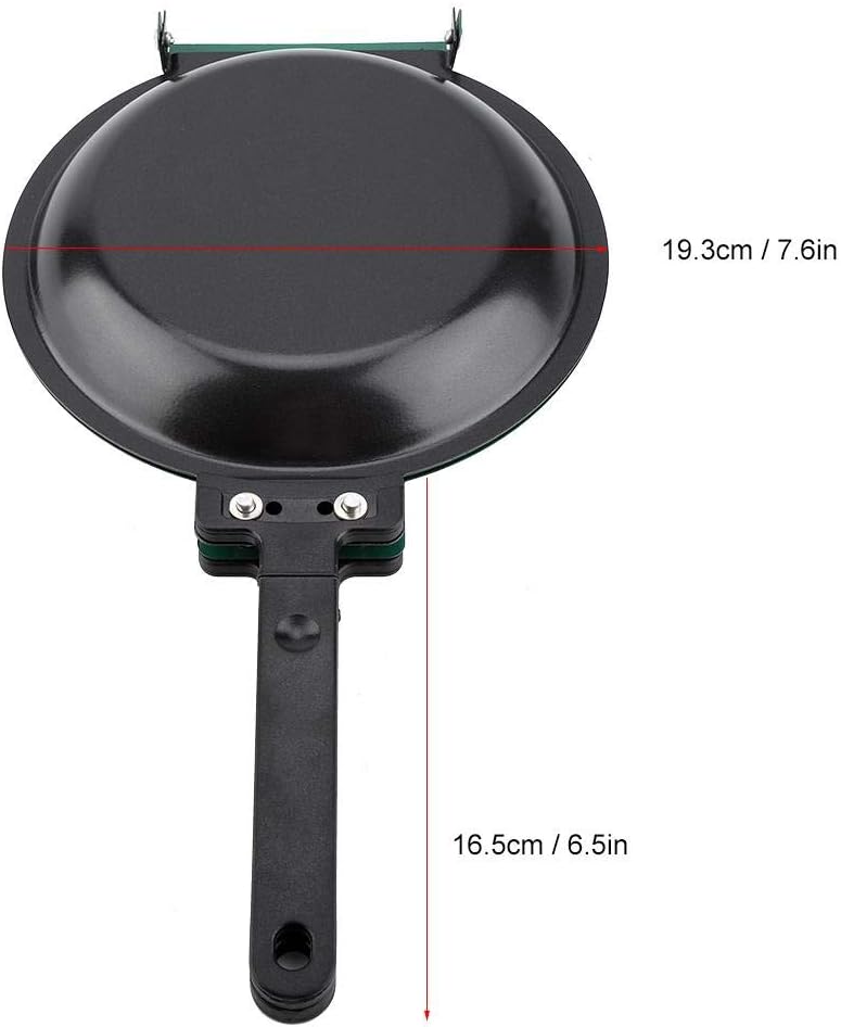 YUYTE Frying Pan, Double Side Frying Pan Non-stick Flip Folding Frying Pan Fried Egg Pancake Maker, Nonstick Fry Skillet for Gas, Electric, Induction Cooktops for Household Kitchen Cookware - Image 6