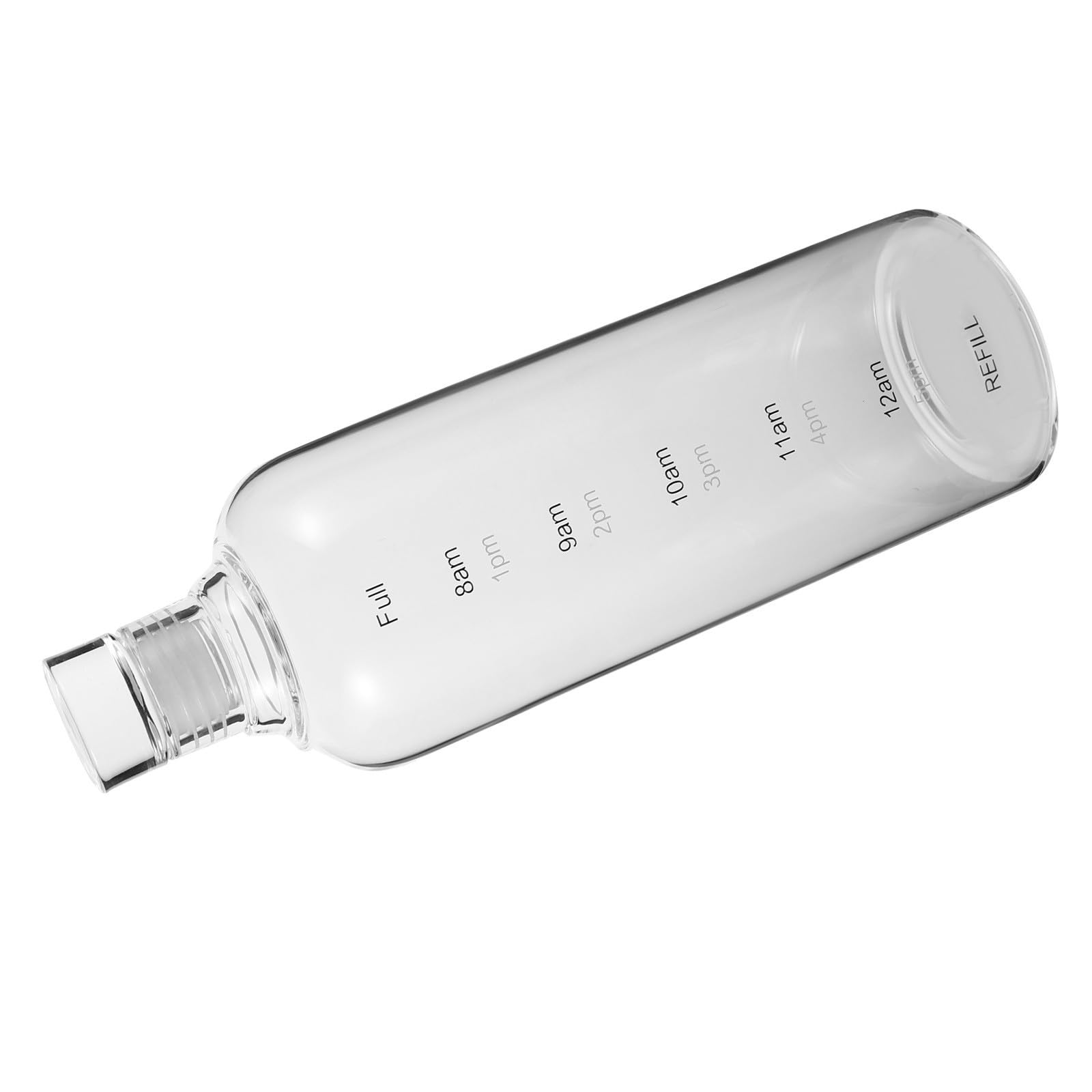 Botella de vidrio para medir tu hidratación diaria de 1000ml reutilizable y elegante