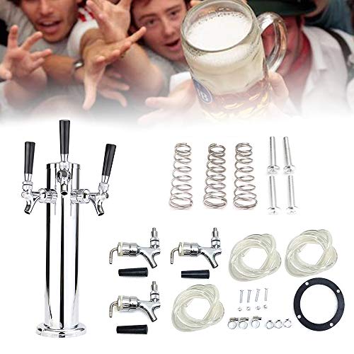 Dispensador de torre de cerveza de acero inoxidable con grifos de 3 pulgadas, sistema de corriente para bares, fiestas y reuniones caseras