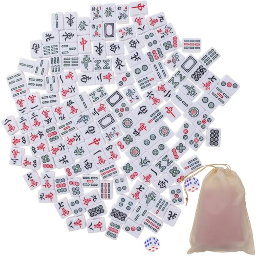 Mini set portátil de Mahjong con bolsa grande miniatura 1