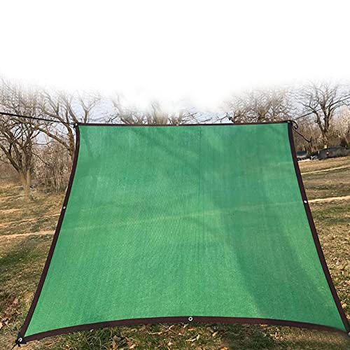 Malla rectangular de protección solar 55% para jardín, tela toldo verde de 7x8m con ojales 5