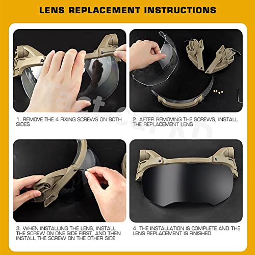 Masque de protection rabattable avec guide de lunettes antichoc pour airsoft - 7