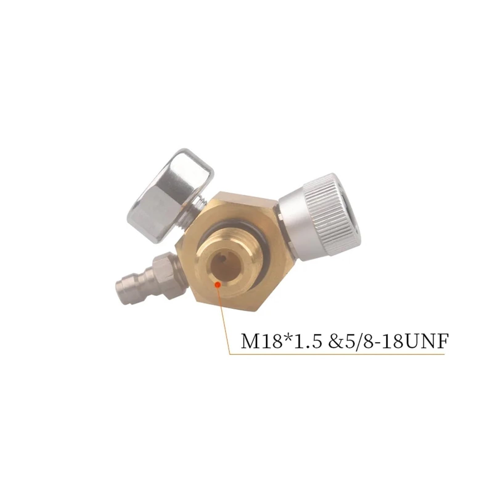 Adaptador de llenado de Recarga de Cilindro de Tanque de Aire, Accesorio de válvula de Suministro de Recarga de Co2 (Size : M18-1.5)