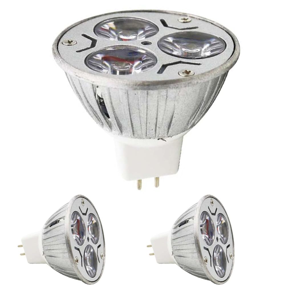 MR16 3W LED Bulbs Warm White 2700K 240LM,AC 12V/DC 12V, 20 Watt Incandescent Equivalent, Ultra Bright Energy Saving Spotlight, LED Lamp for Landscape Yard Recessed Lighting Track Lighting (3 pieces)