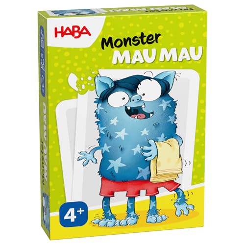 HABA Monster-Mau-Mau – Mau-Mau-Kartenspiel-Klassiker für Kinder ab 4 Jahren, Monsterkarten und Aktionskarten, 2–5 Spieler, ca. 15 Min. – 2013363001