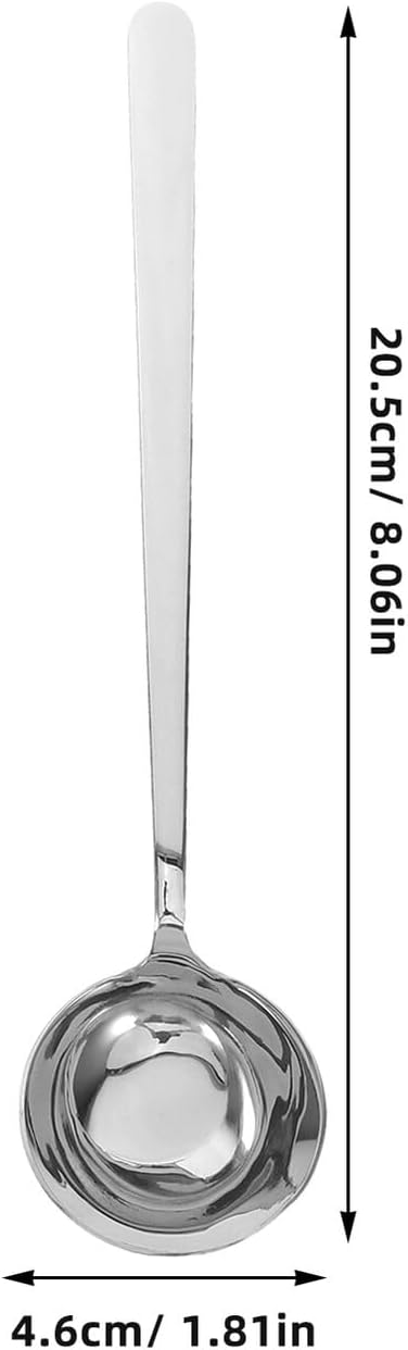 2pcs Stainless Steel round Bottom Soup Ladle with Long Handle
