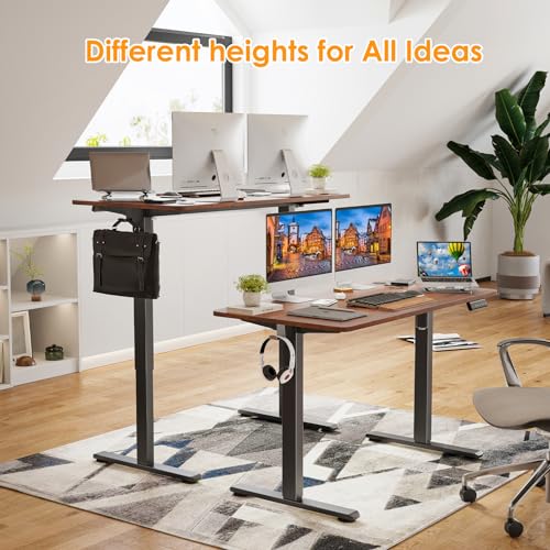 Image of STARY Electric Standing Desk Adjustable Height Sit Stand Home Office Desk with Splice Board