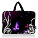 AUPET Purple Butterfly Universal 7 ~ 8 inch Tablet Portable Neoprene Zipper Carrying Sleeve Case Bag