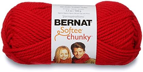 Bernat Softee Chunky Yarn, Berry Red, Single Ball