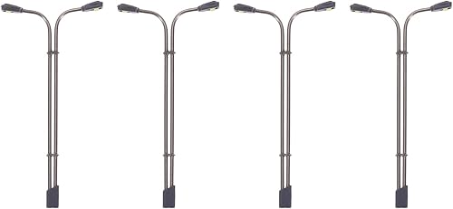 MECCANIXITY Modelo ferroviario LED farol lámparas poste luces blancas 1200 escala 2.2 in 2,17 pulgadas 3 V, paquete de 4