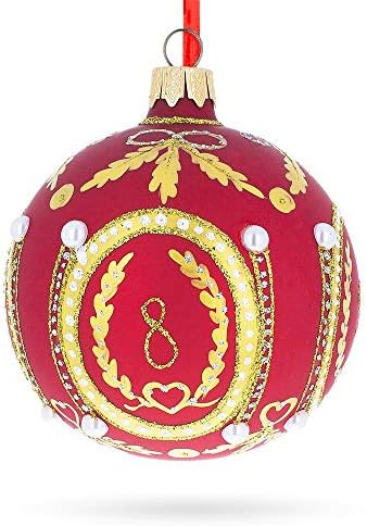 Miniatura 4 de Elegante 1893 Cáucaso Royal Egg Red - Bola de cristal soplado adorno de Navidad 3.25 pulgadas