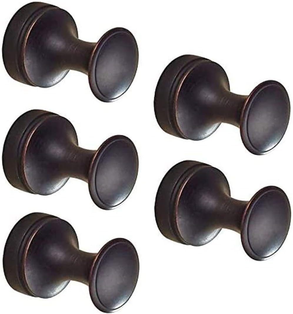 BigBig Home Bronze Towel Hooks, Bathrooms Wall Hook Farmhouse Robe Hooks Bedroom Coat Clothes Hanger, Oil Rubbed Finish 5 Pack ORB