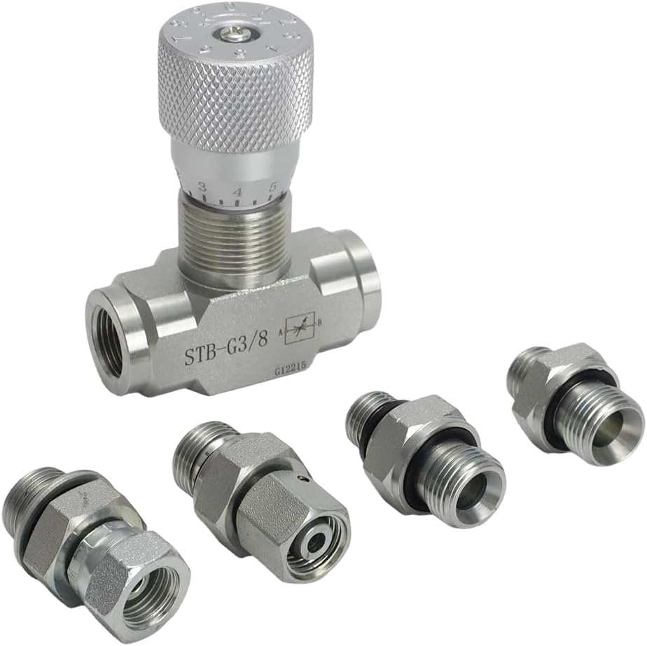 AUTOVIC Hydraulic Flow Control Valve 3/8" L08 STB-G3/8 for Mini Excavator (5pcs)