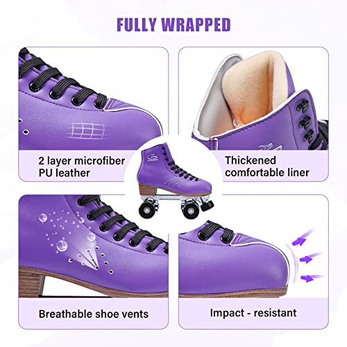 image for PAPAISON Roller Skates for Women and Girls, Deluxe 2 Layer Microfiber 