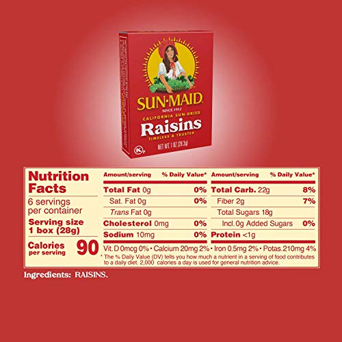 Image of Sun-Maid California Sun-Dried Raisins - (24 Pack) 1 oz Snack-Size Box - Dried Fruit Snack for Lunches, Snacks, and Natural Sweeteners