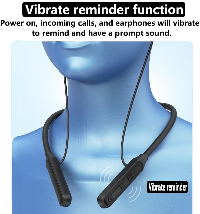 Neck Headphones Wireless Bluetooth,V5.2 with Microphone Neckband Bluetooth Headphones,35 Hours of Playtime in-Ear Neckband Earbuds no Power Button IPX7 Sweat-Resistant deep bass (Y8H) - Image 7