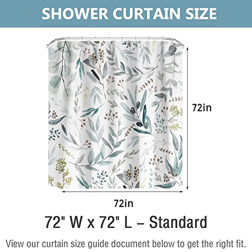 Krfoonn Butterfly Flower Shower Curtain Waterproof Fabric Floral Spring Shower Curtains For Bathroom Plant Leaf Fabric Shower Curtain Sets With 12 Hooks Modern Bathroom Decor 72" X 72", Leaves #TOP4