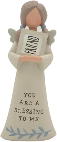 Blossom Bucket Feather & Grace - Figura decorativa de resina pintada a mano, marco de amigo