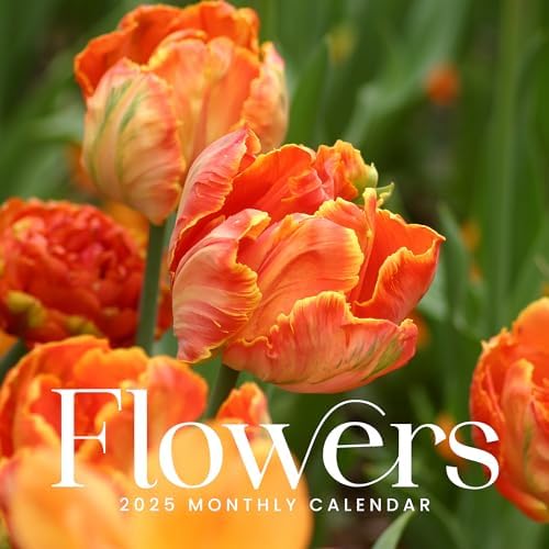 Amazon.com: Flower Calendar 2025 | Floral Wall Calendar | 12 Month 12 ...