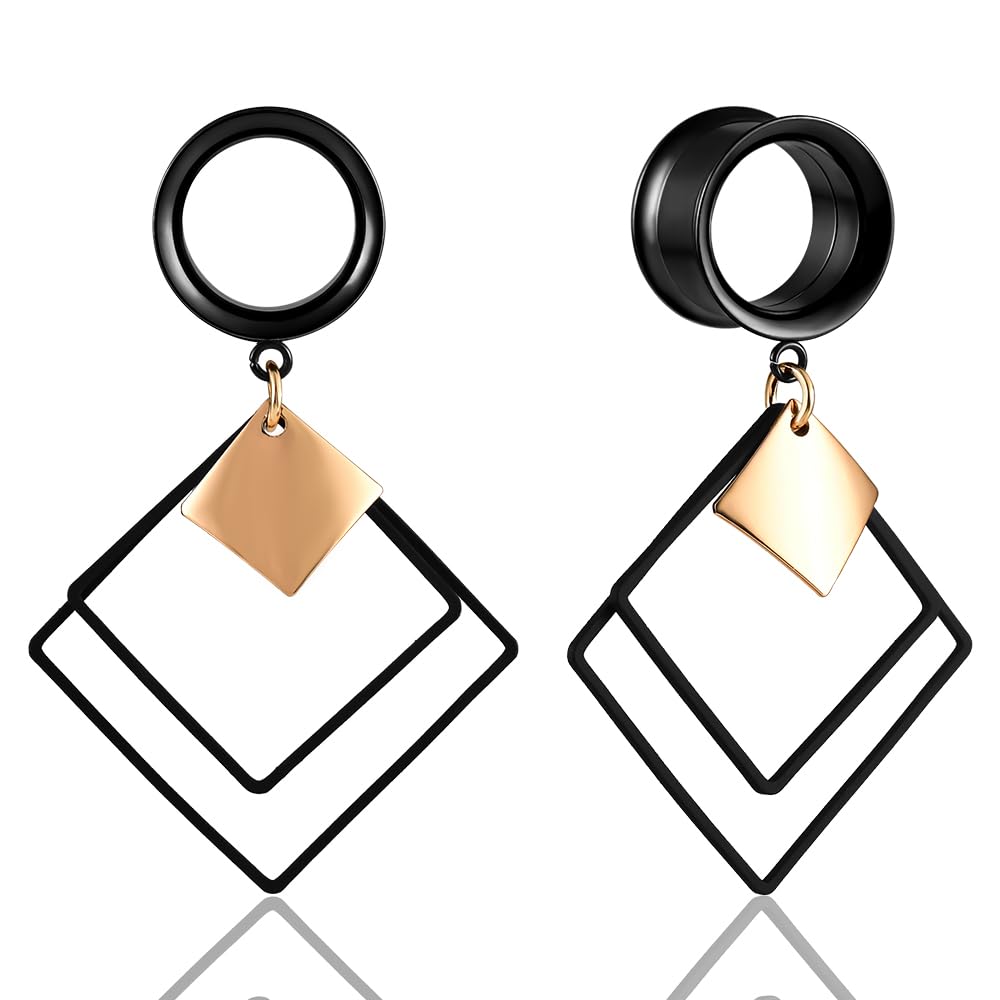 DOEARKO Écarteurs D'oreilles Creux En Acier Inoxydable - Double évasé, Tunnels étirables Pour Piercing Femme Et Homme - Tailles 8mm à 16mm