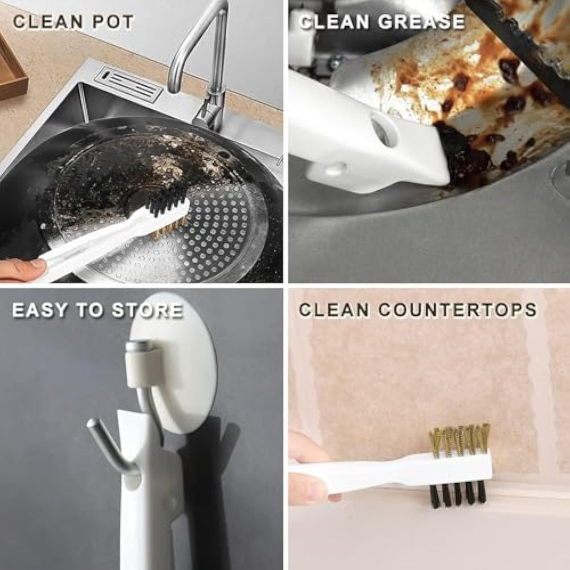 4in1 Multipurpose Gas Stove Top Burner Cleaning Brush