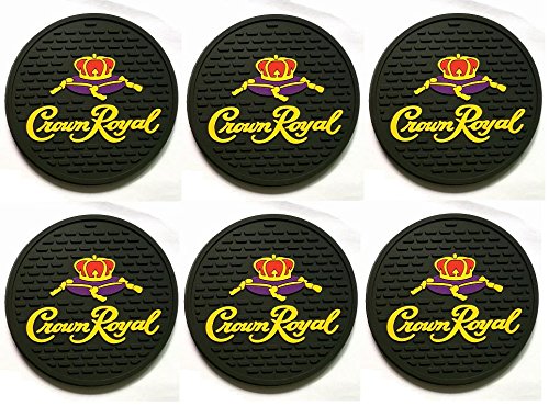 Crown Royal Black Canadian Whisky Bar Coasters Spill Mats Set of 6