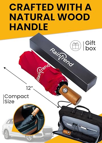 Image of Automatic Open Close Compact Travel Umbrella with Wind Vent Umbrella big size Lightweight Windproof Folding for men Women