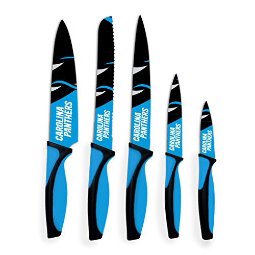 image for The Sports Vault NFL Carolina Panthers 5-Piece Kitchen Knife Set, Team