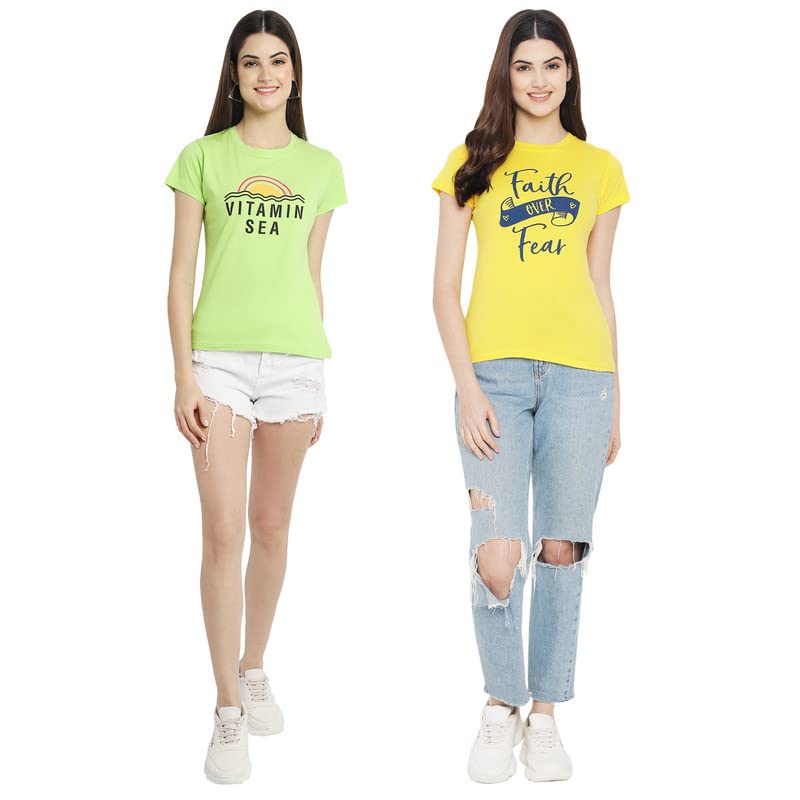 Image of Preneum Women's Letter Print Regular Fit T-Shirt