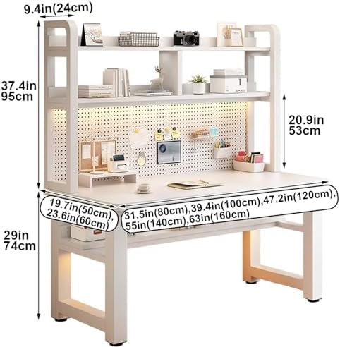 Wall Mounted Folding Table Floating Table Adjustable Steel Bracket,(Ergonomic Gaming & Work Desk with Pegboard and Bookshelf Combo 63" Wooden PC Gamer Workstation for Home Office & Gaming S image 3
